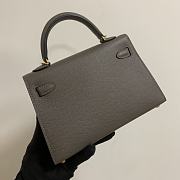 HERMES KELLY epsom mini 18cm dark grey - 2