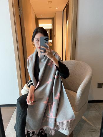 lv 100% wool scarf 001 45x190cm grey