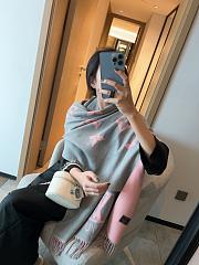 lv 100% wool scarf 001 45x190cm grey - 4