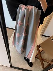 lv 100% wool scarf 001 45x190cm grey - 2