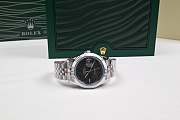 Rolex Day Date Silver Black Watch 41mm - 4