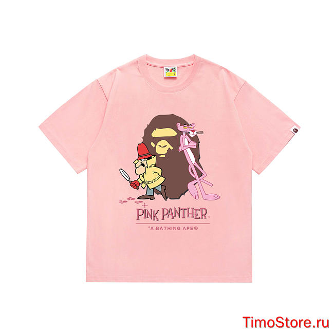 bape t shirt pink black white - 1