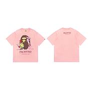 bape t shirt pink black white - 4