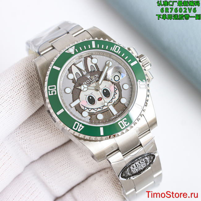 rolex & labubu 40mm （Shipping replacement rubber watch straps） - 1