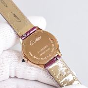 Cartier Ronde Louis quartz watch in rose gold with diamond-set bezel and alligator leather strap 18k - 4