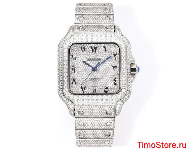 Cartier Santos Series Full Pave Diamond Edition 40mm 2 - 1