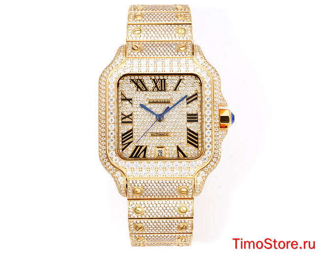 Cartier Santos Series Full Pave Diamond Edition 40mm 4 - 1