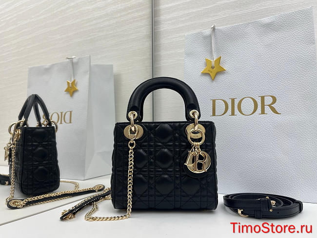 D1or Lady Bag black gold 17cm - 1