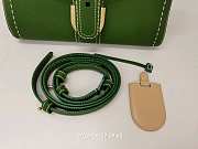 Delvaux Brillant Togo Bag In Green 28x13.5x22.5cm - 5